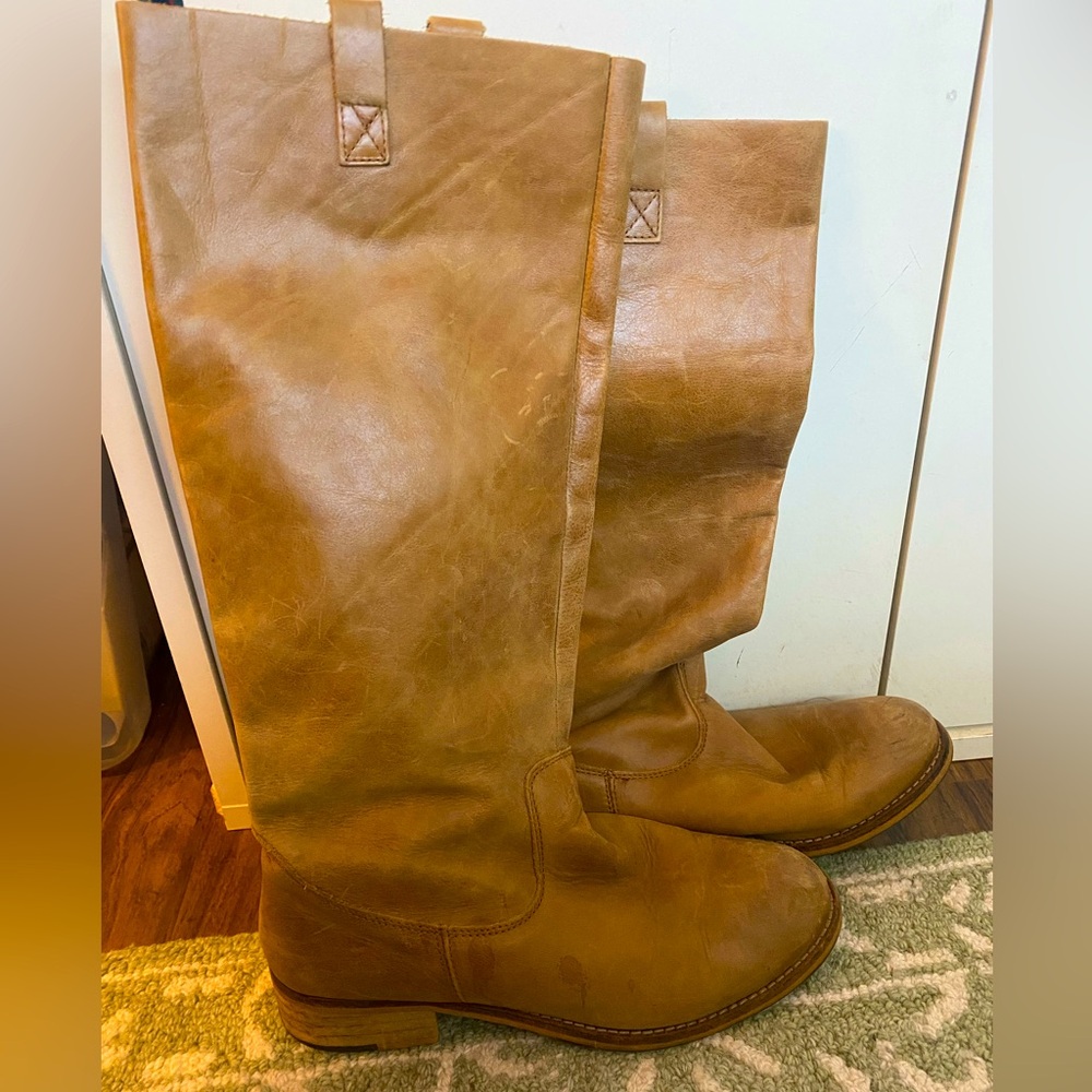 Tan Leather Heeled Boots